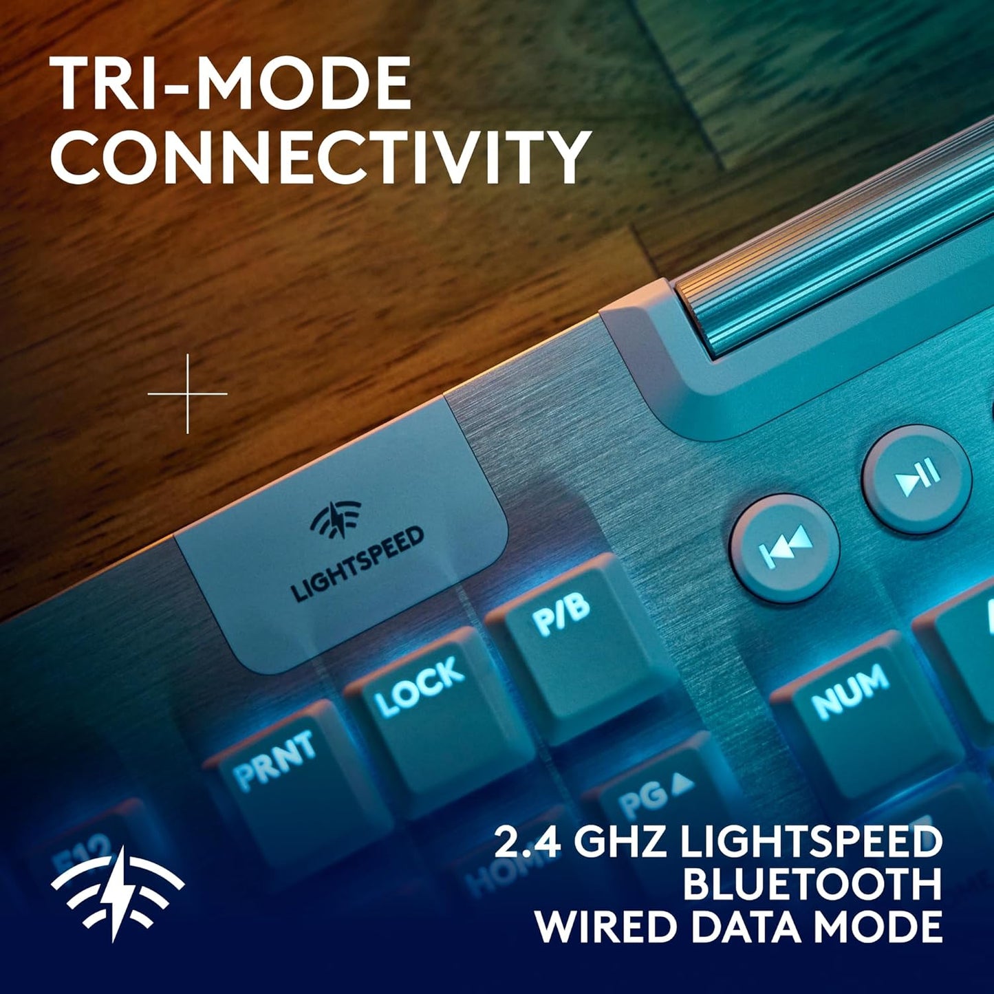 Logitech G915 X Lightspeed Wireless Mechanical Gaming Keyboard, Double-Shot PBT Keycaps, Fully Programmable Keys, RGB Backlit Mac/PC Gaming Keyboards, Aluminum Finish, GL Tactile Switches, White