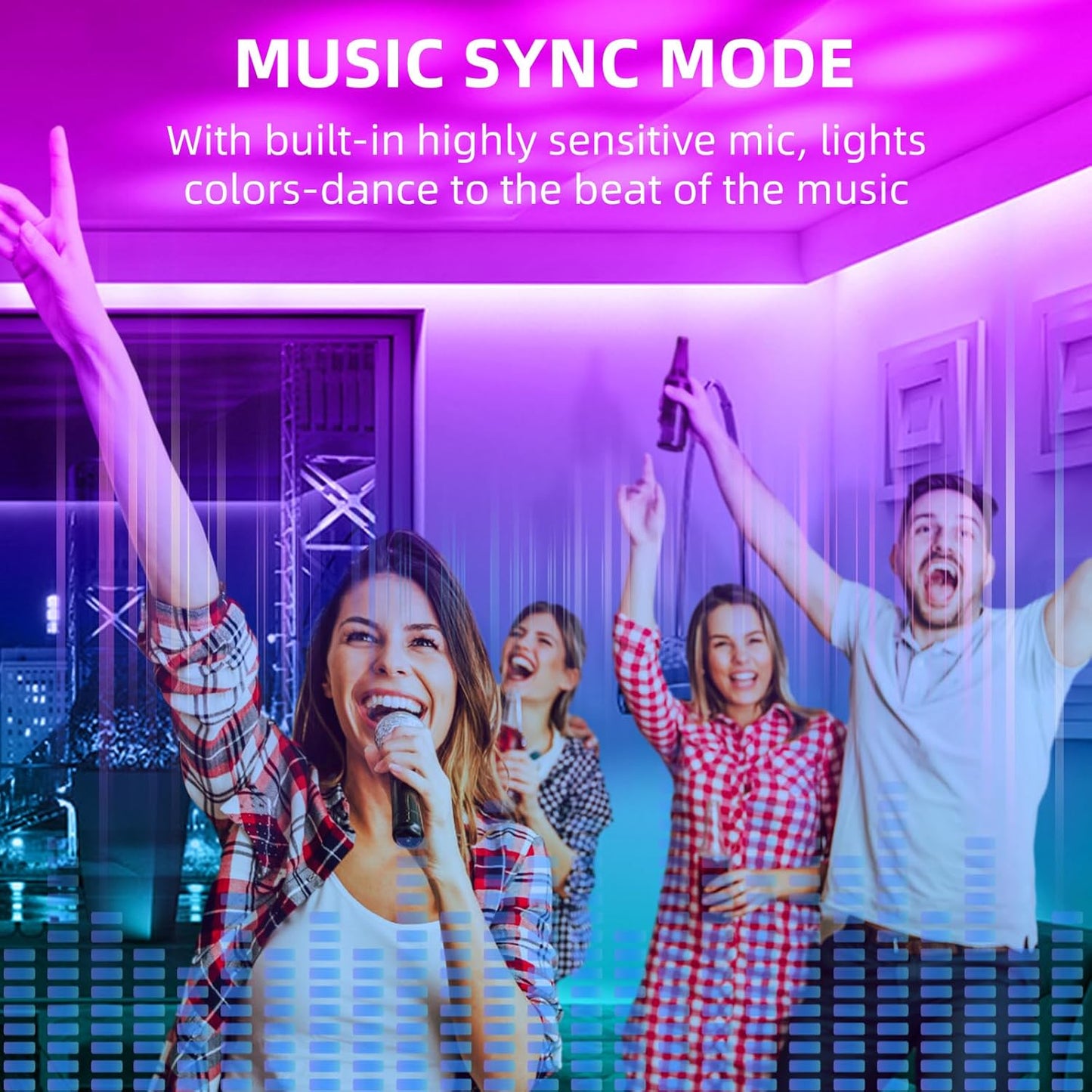 RGBZONE Bluetooth RGB LED Controller, 4-PIN Smart Music LED Strip Lights Controller, 40-Keys IR Remote Control for 5V/12V/24V SMD 5050 3528 RGB LED Strip Lights