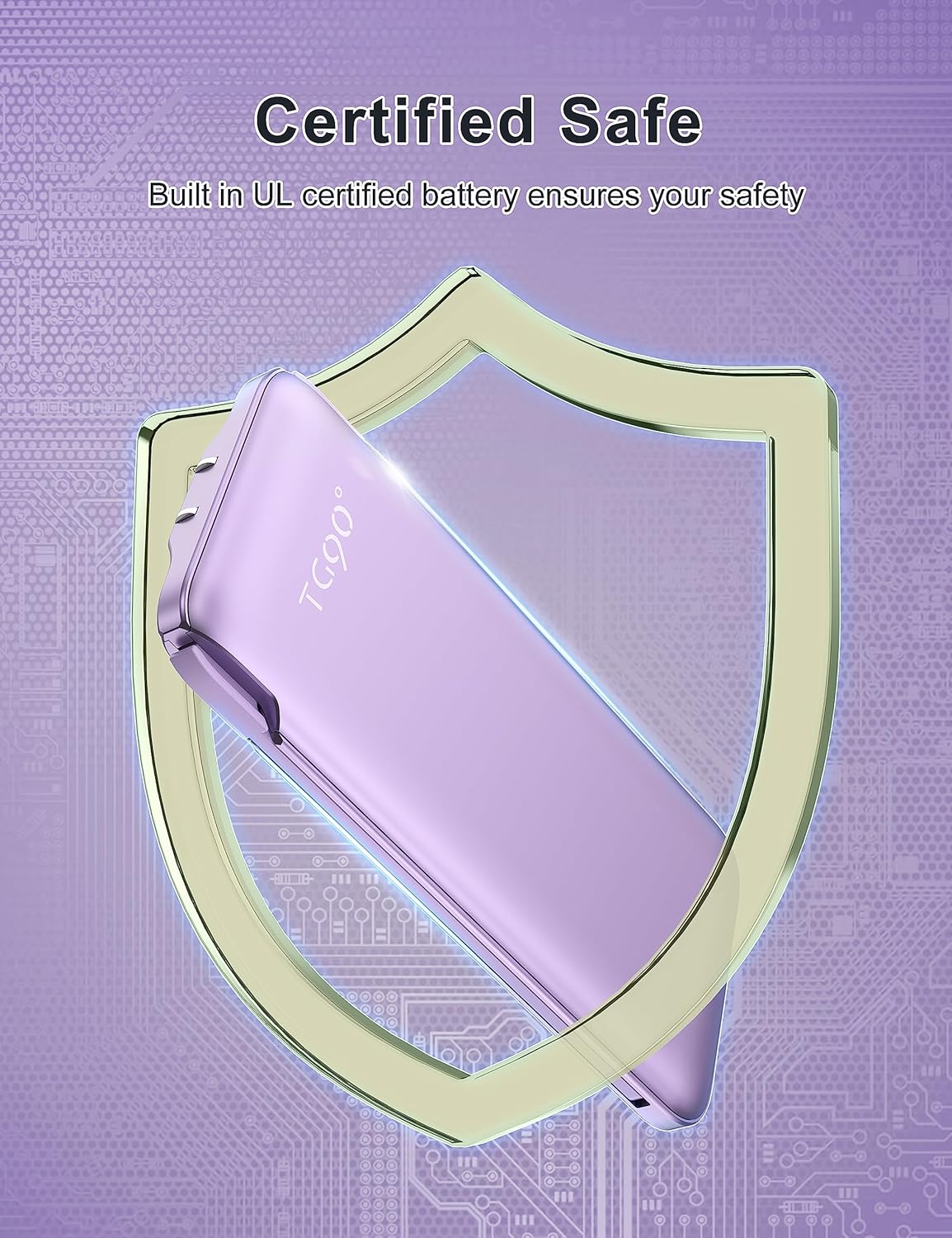 TG90° 10000mah Power Bank Portable Charger with Built in Cables and AC Wall Plug, Phone Charger External Battery Pack Compatible with iPhone Android Smart Devices