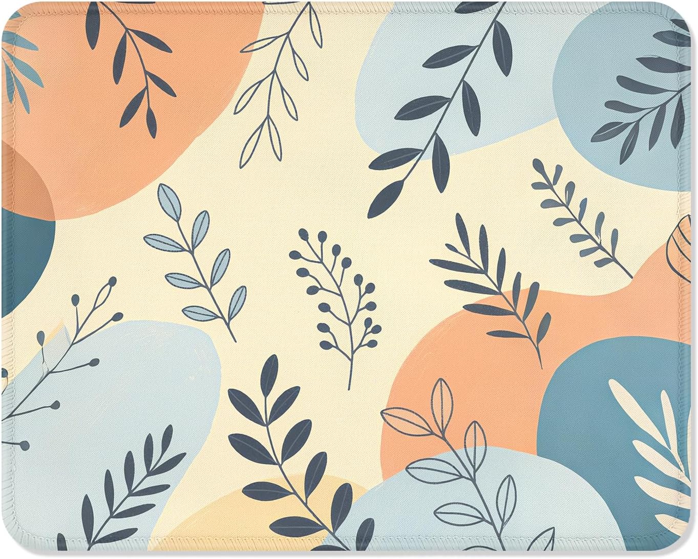 ITNRSIIET Mouse Pad Non-Slip Rubber Base Smooth Surface Stitched Edges Waterproof Durable Compatible with All Mice for Office & Gaming, Desk Accessory, 10.2x8.3x0.12 inch, VividFoliage