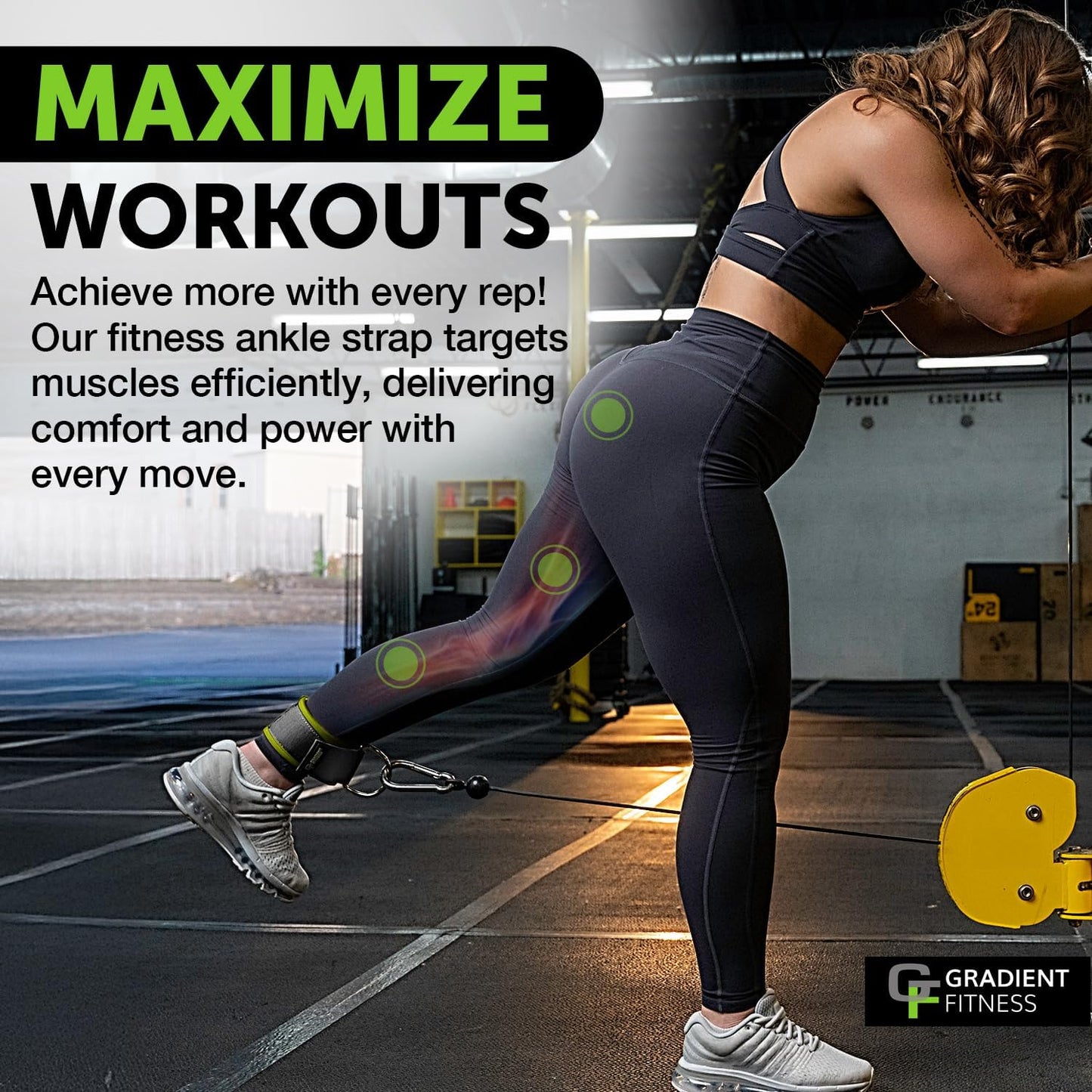 Gradient Fitness Ankle Straps (2 Pack) | Ankle Strap for Cable Machine, Ankle Bands for Working Out, Cable Ankle Strap