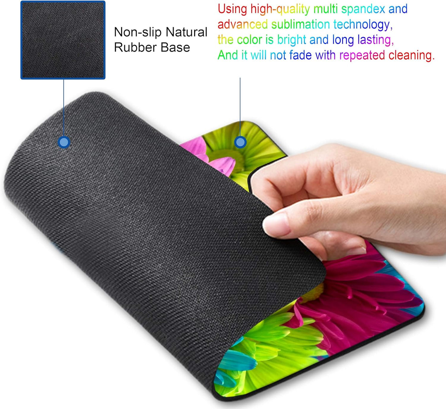 Watercolor Flower Mousepad Computer Mouse pad with Design Personalized Mouse pad for Laptop Computer Office Decoration Accessories Gift