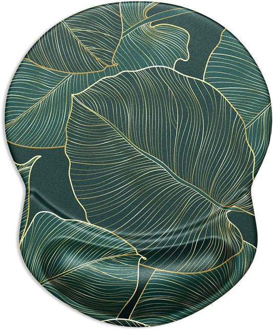 ITNRSIIET Ergonomic Mouse Pad with Gel Wrist Support Small Wrist Rest Smooth Surface Non-Slip PU Base Comfortable Office Supplies Pain Relief, 8.7 x 7.2 inches, Palm Texture