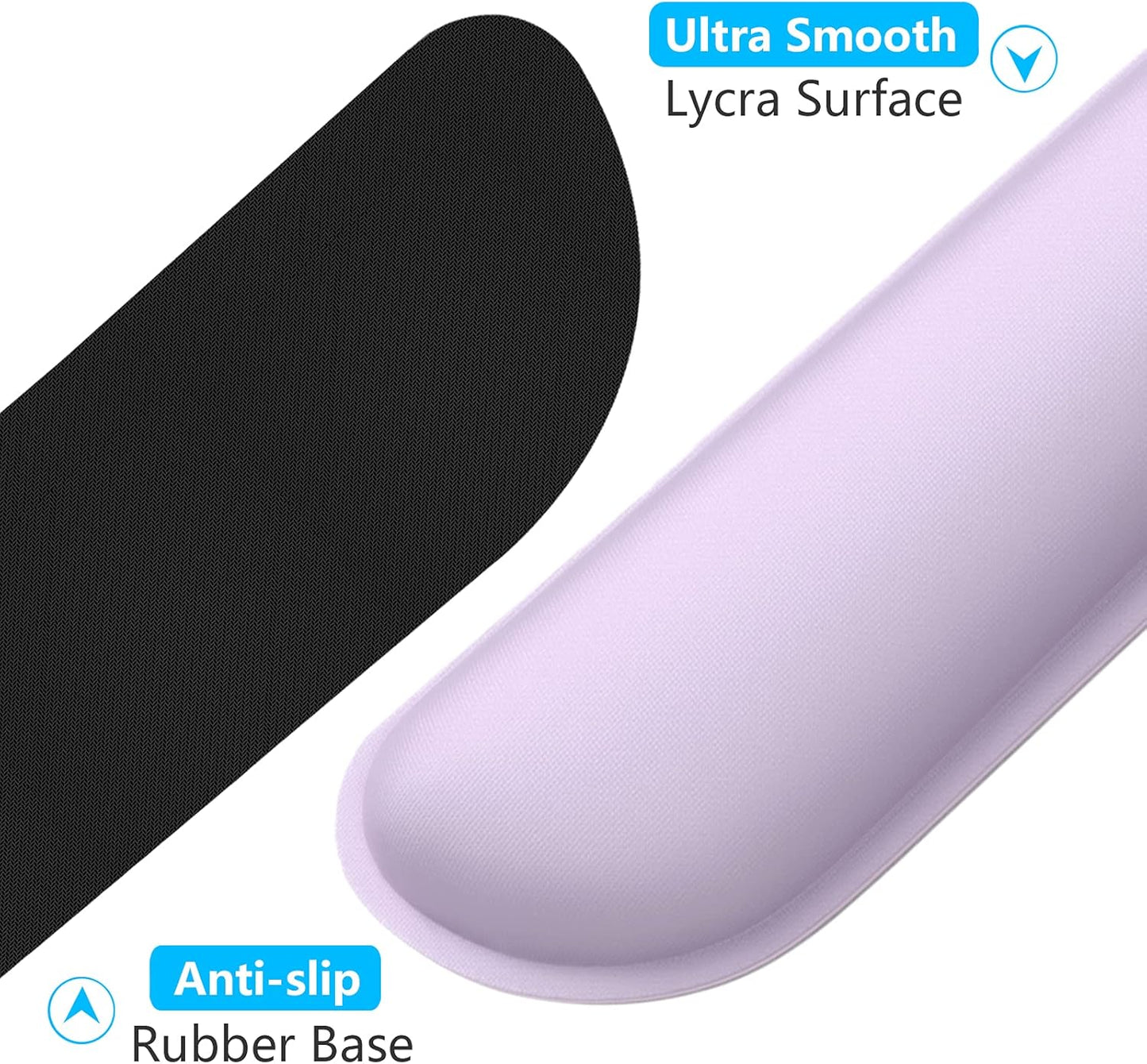 Dapesuom Enlarge Keyboard Wrist Rest, Cute Memory Foam Keyboard Wrist Cushion for Computer Desk Mats Support, Typing Pain Relief Ergonomic Mouse Pad Rests with Non-Slip Base for Gaming, Laptop, Purple