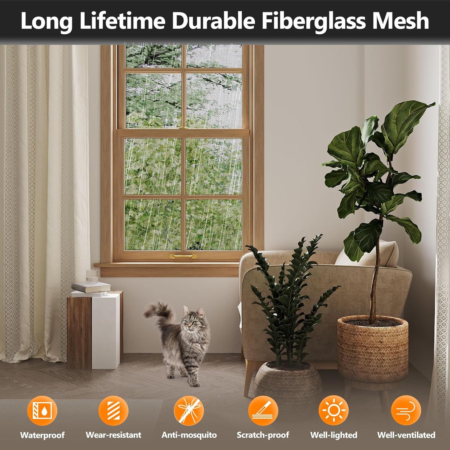 Window Screens Replacement Repair Kit, Grey Screen Door Mesh Replacement Kit, Durable Fiberglass Mesh Roll with Tools for Windows Doors Patio and Porch, 39in x 118in