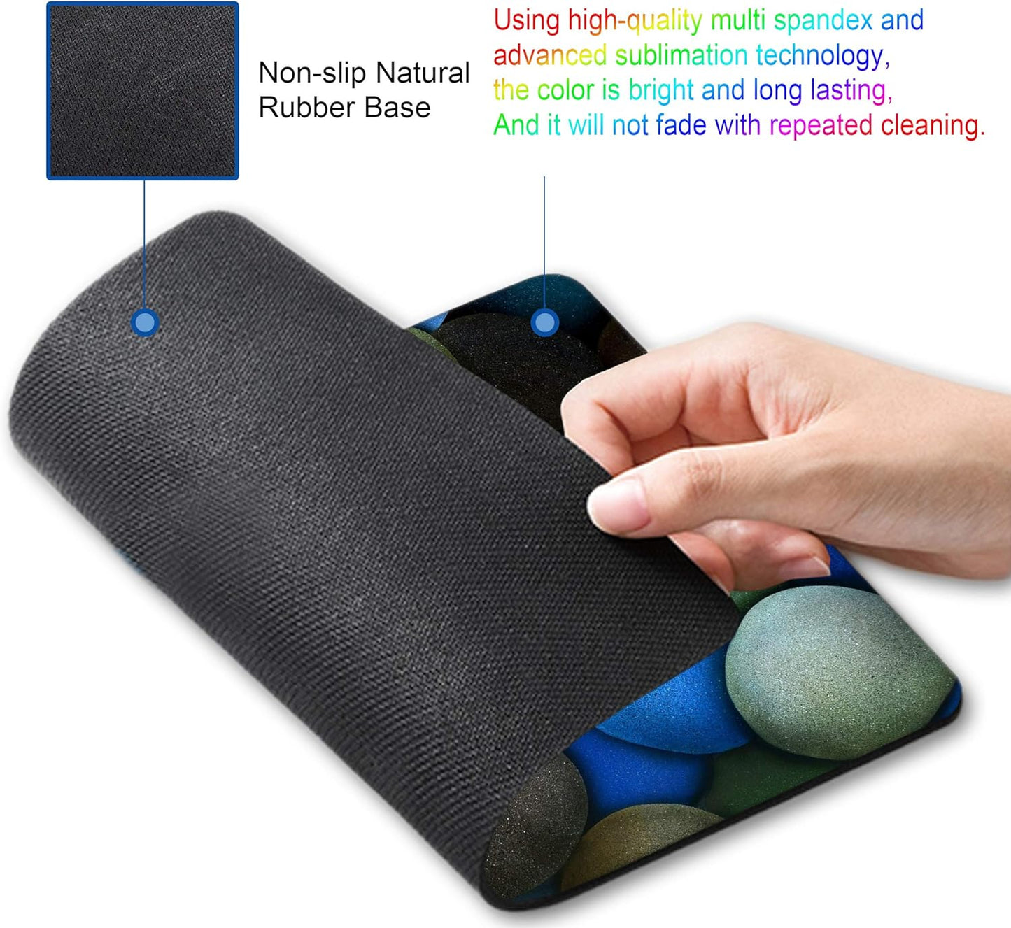 Pebbles and Butterfly Mouse pad Personalized Computer Mouse Pads Office Decoration Accessories Gift Non-Slip Rubber Mousepad for Laptop