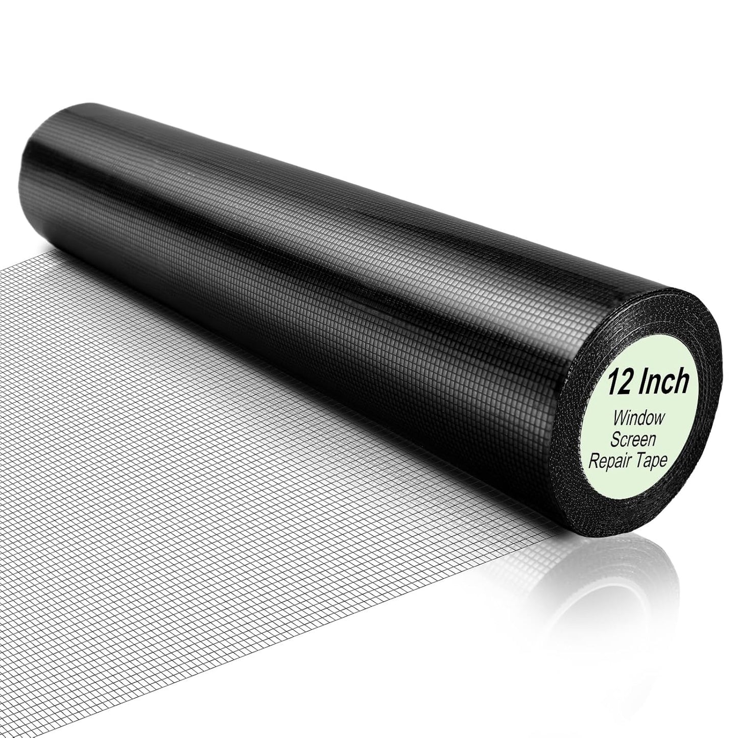 Extra Wide 12 inch x 20 ft Window Screen Tape Mesh Repair Strong Adhesive Waterproof Fiberglass Screen Repair Kit Patch for Window Door Tears Holes(Black)