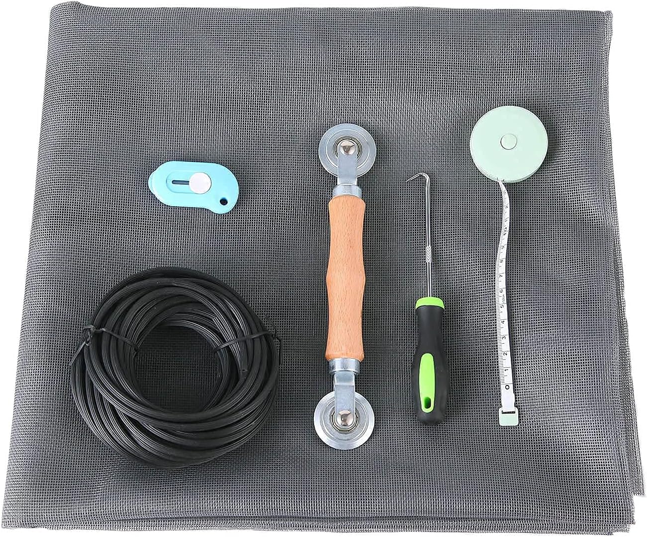 Window Screen Repair Kit - 59" x 106" Screen Door Replacement Fiberglass Screen Mesh with All Screen Tools for Sliding Door and Patio Screen Door Replacement, TOOLTRIZ