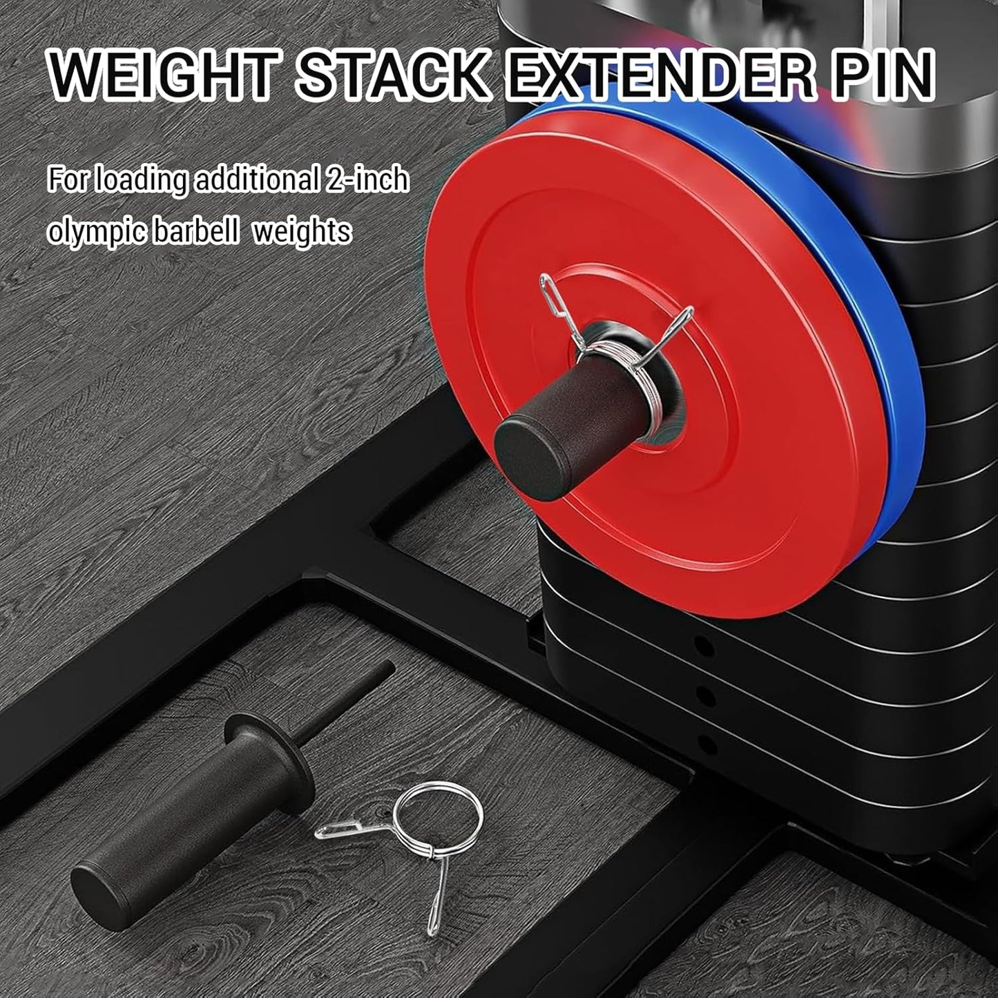 Weight Stack Pin, Gym Pin with Spring Clip Collar, Weight Pins for Weight Stack Machine, Weight Stack Extender Pin Strength Training Equipment for Cable Tower and Functional Trainer Machin