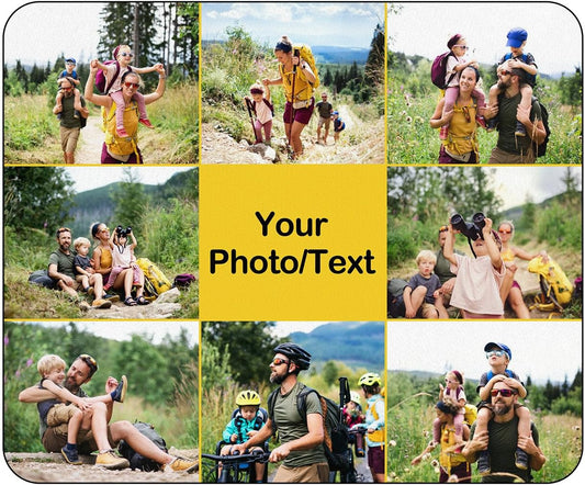 Custom Mouse Pad, Personalized Mouse Pad with Photo & Text, Neoprene Mouse Mat for Laptop Computer Office Desk, Mousepad Small with Anti-Slip Rubber Base