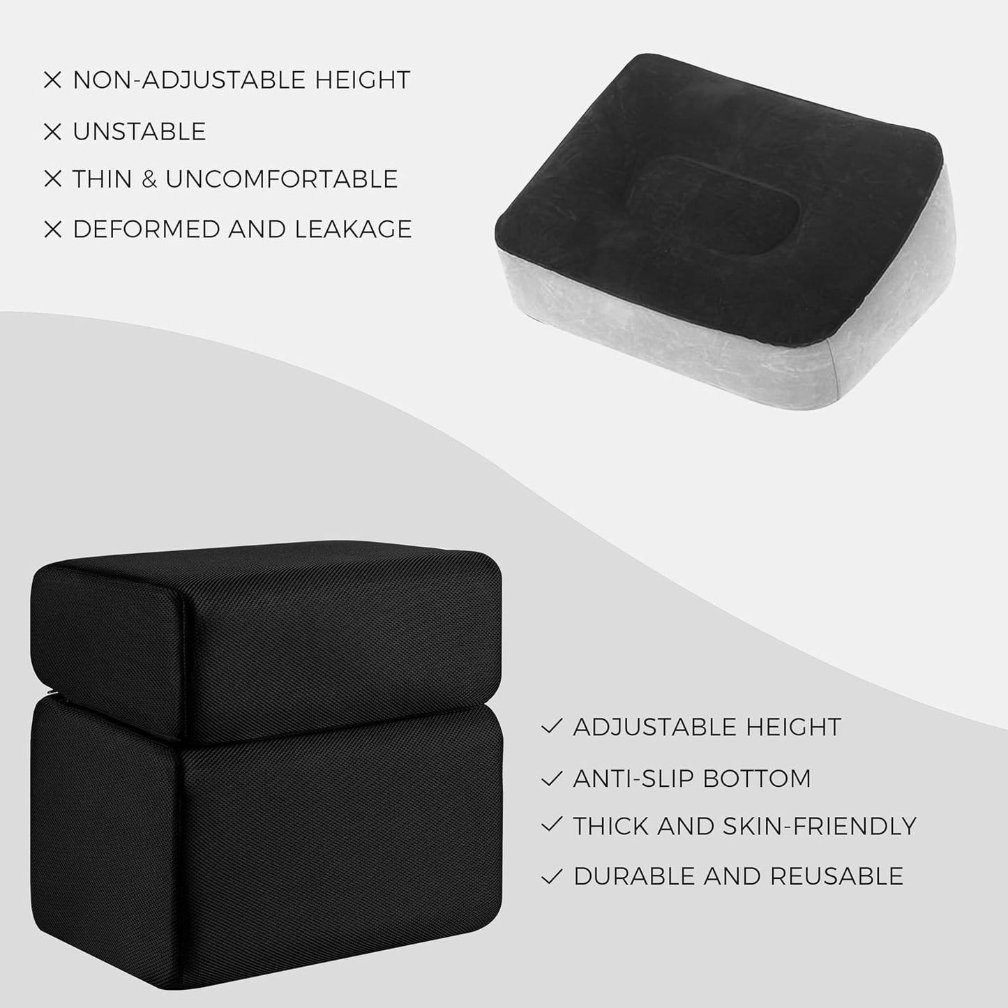 Ganondorf Foot Rest for Under Desk at Work Adjustable Foot Rest Under Desk Ergonomic Foot Stools for Under Office Desk Leg Pillow for Underdesk Footrest with Washable Cover, Mesh Black