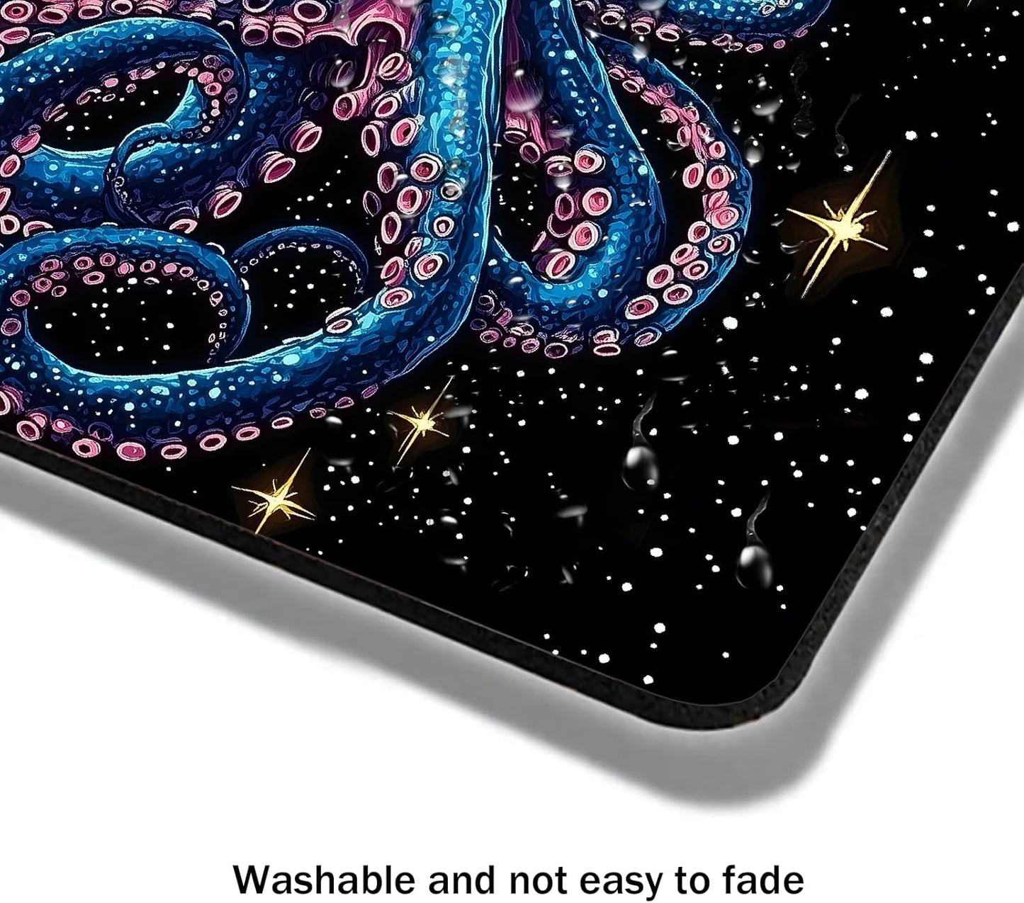 Mouse Pad, Cute Cool Blue Octopus Mouse Pads for Desk, 9.5" x 7.9" Non-Slip Rubber Base Computer Mousepad with Women, Portable Square Design for Wireless Mouse and Pad Laptop Office & Travel