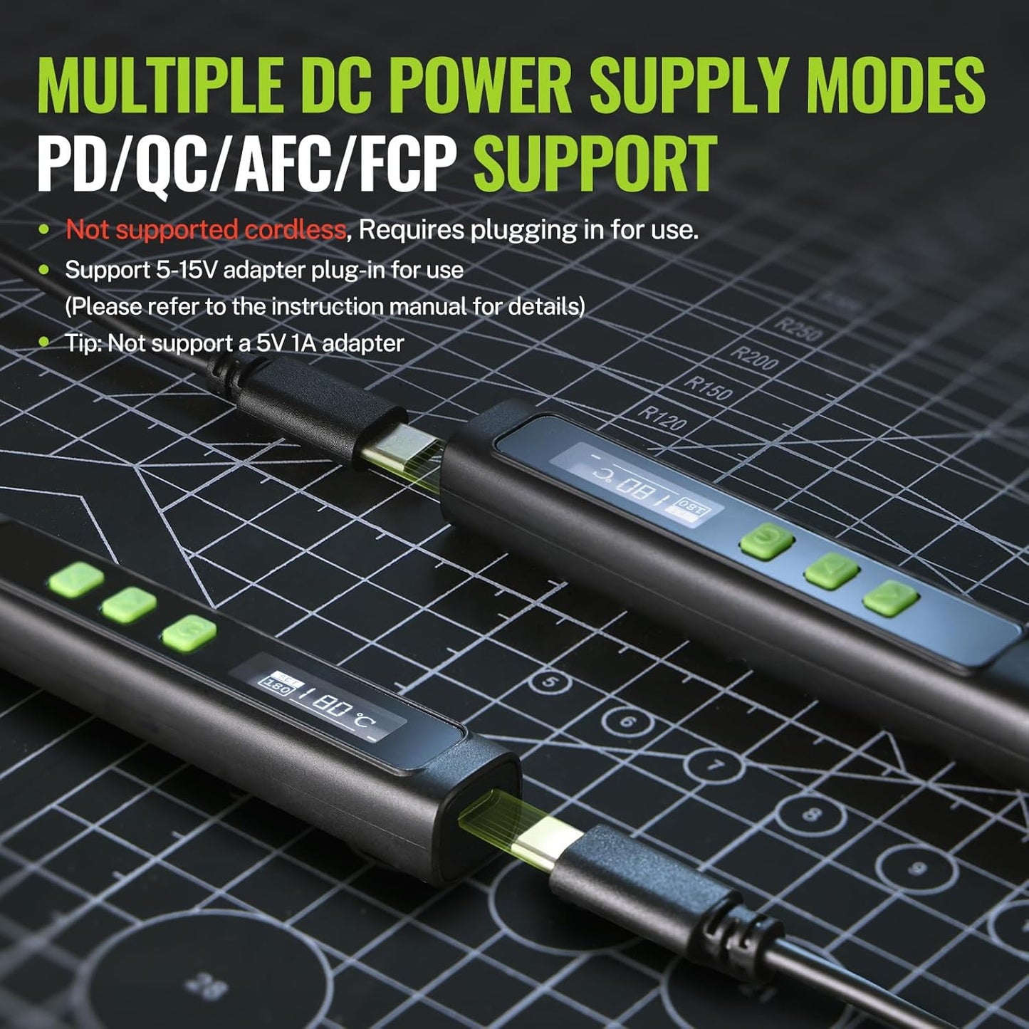 WORKPRO DC Soldering Iron Kit, Fast Heating Soldering Iron Pen with 3 Tips, Portable Lightweight Solder Iron for Electronics, Metal, DIY, Accurate Temp Control, OLED Screen Display, PD/QC Protocols