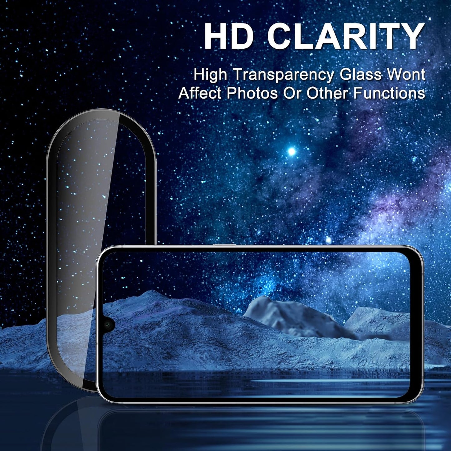 for Samsung Galaxy A26 Camera Lens Protector, Individual Metal Ring Tempered Glass Lens Cover, [Strong Adsorption] Scratch Resistant Ultra-Thin HD Clear Lens Cover, 1 Set-Black
