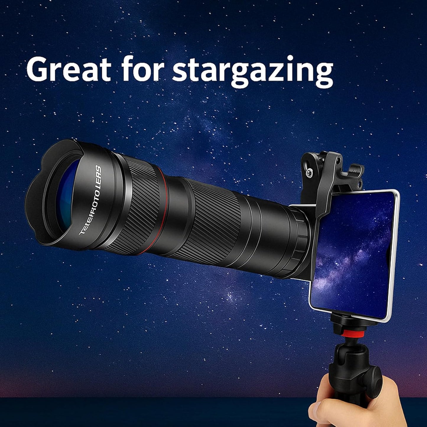 28X Telephoto Lens for iPhone Android Phones, 2-in-1 Mobile Phone Camera Lens Kit with Universal Clip, HD Magnifier for Smartphone Photography - Compatible with All Smartphones