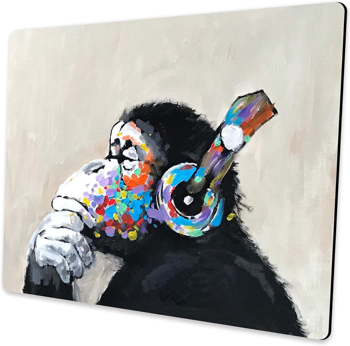 Mouse pad, Mouse pad with Design, Gorilla Oil Painting Graffiti, Funny Home and Office Non-Slip Computer Mousepad