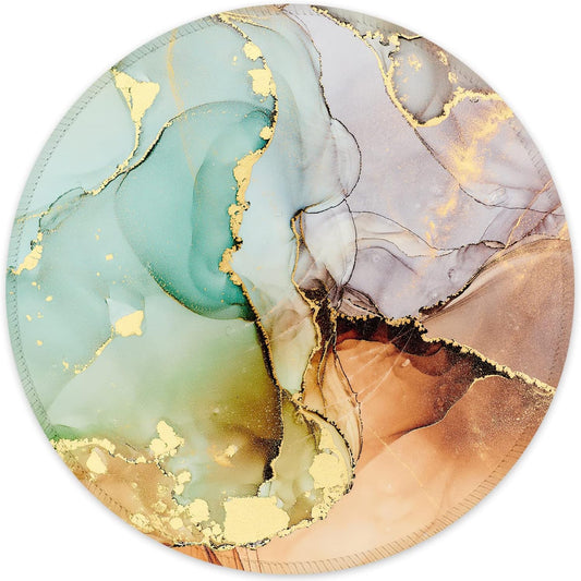 ITNRSIIET Round Mouse Pad with Stitched Edge Premium-Textured Waterproof Non-Slip Rubber Base Desktop Protection Mat Diameter 8.7 inches, Abstract Texture