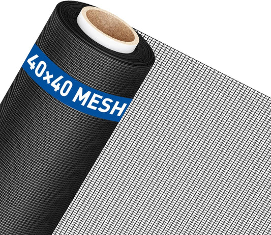 MAGZO Window Screen Replacement Mesh Roll, 37.4in × 16.4ft Upgraded Dual Interlaced Woven Siftproof Screen 40x40 Mesh for Porch Doors Repair Kit, Ultra Heavy Duty Woven for Garden, Patio DIY Projects