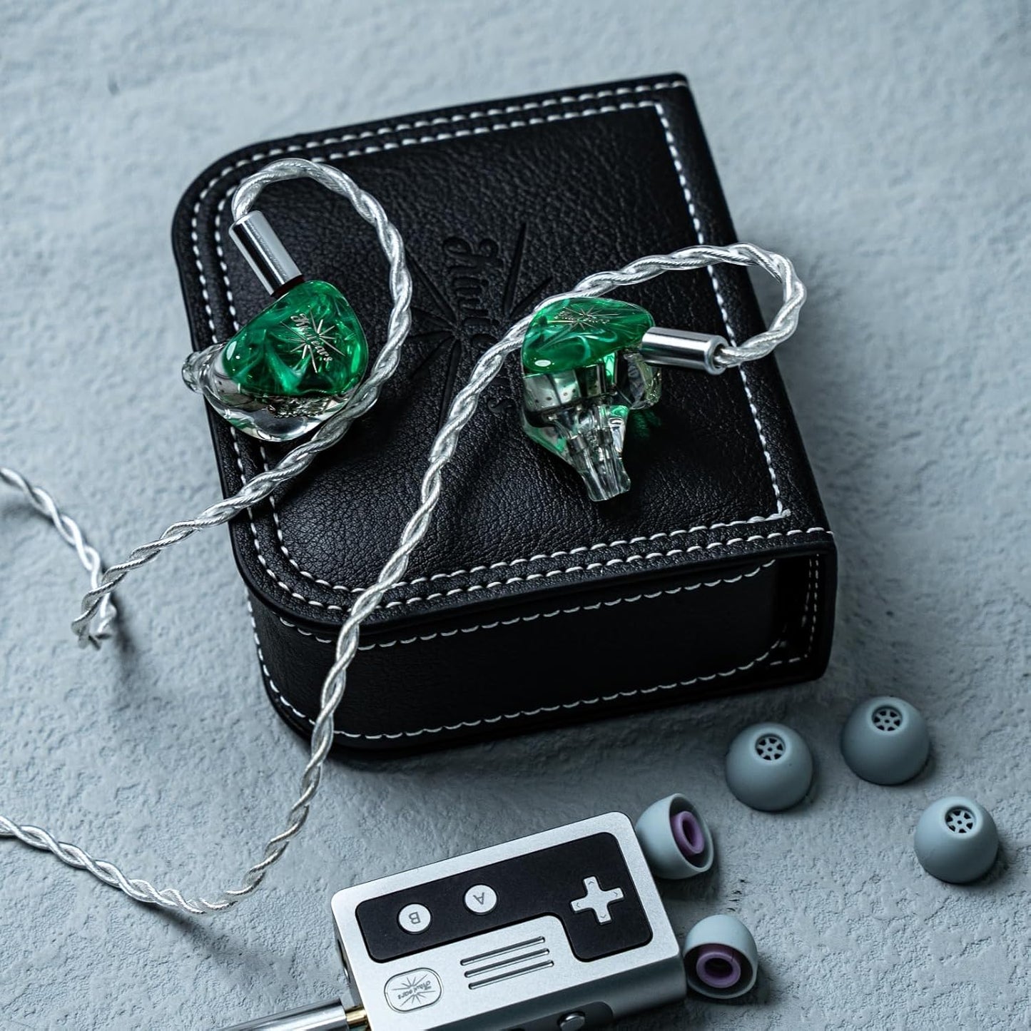 Kiwi Ears Orchestra Lite in Ear Monitor, Custom 8BA HiFi Earphone, Studio Monitor Headphone, Wired Earbuds with Detachable OFC Cable, Handcrafts Faceplate for Audiophile Musician (Green)