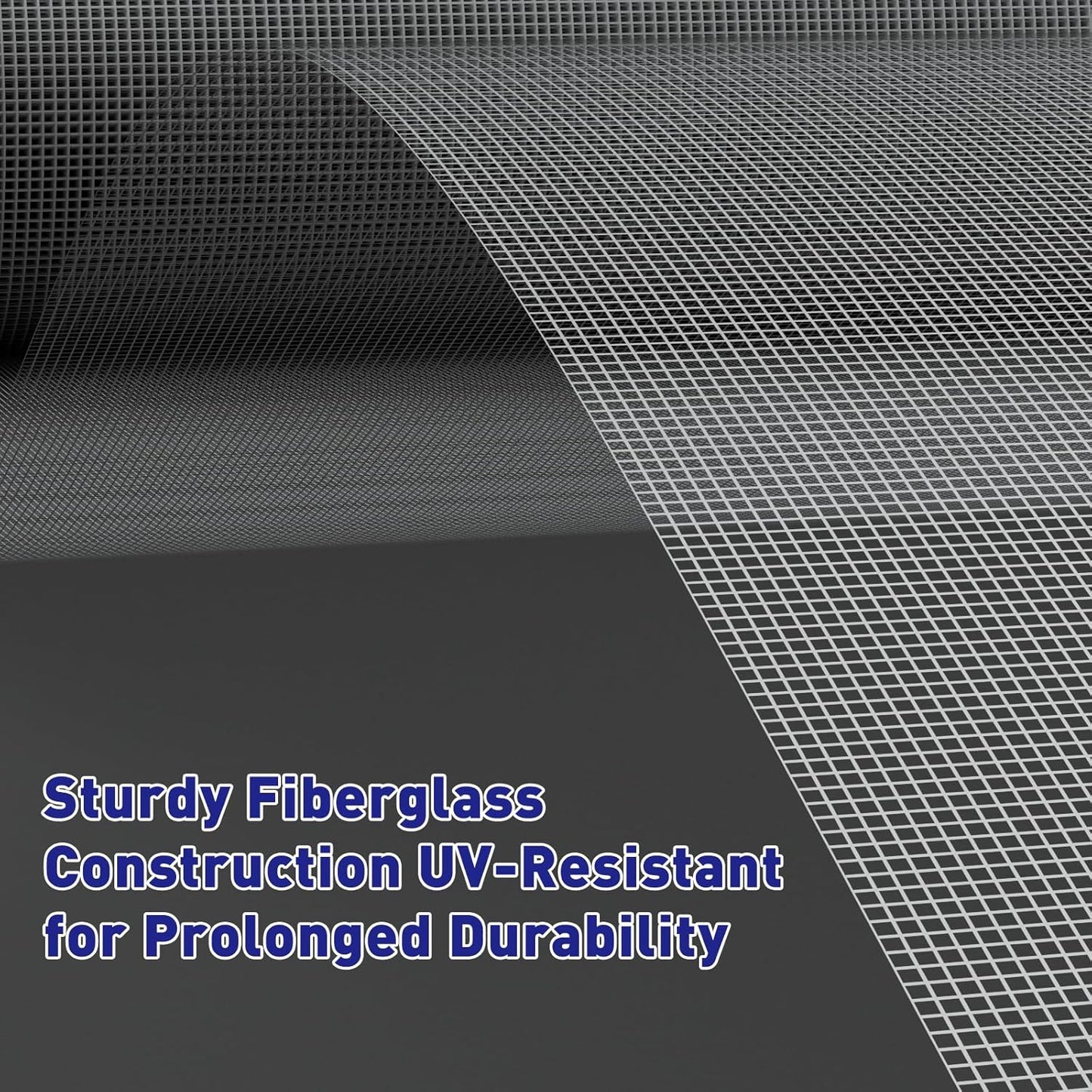 MAGZO Window Screen Replacement Mesh 48"W x 99"L - DIY Adjustable Polyester Pet Proof Screen Door Mesh for Patio Sliding Doors Window Screen Repair Kit, Durable, Washable, Gray