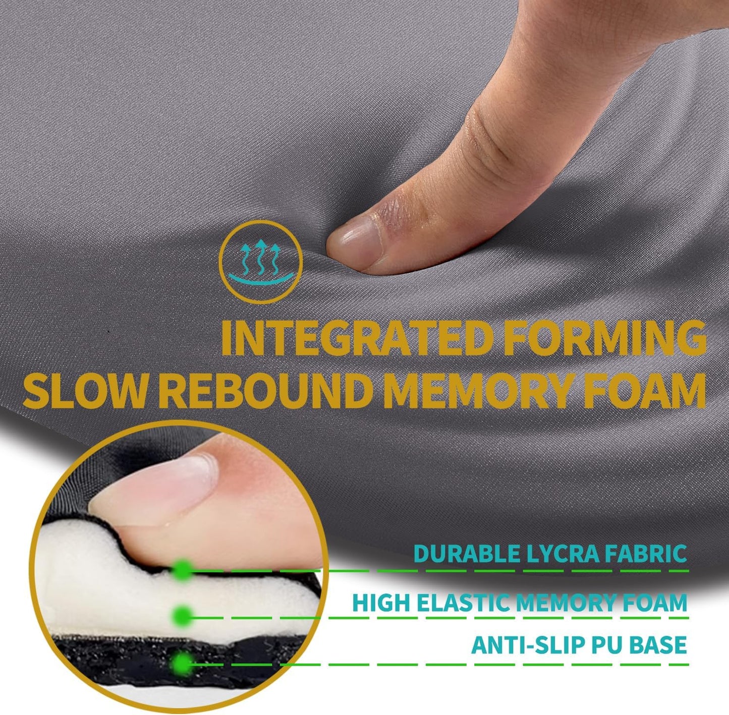 Hokafenle Ergonomic Mouse Pad Wrist Support with Stepped-Wedge Design, Wrist Rest Pain Relief Mousepad Filled with Memory Foam, Carpal Tunnel Mousepad for Wireless Mouse(12x8 inch, Light Purple Grey)