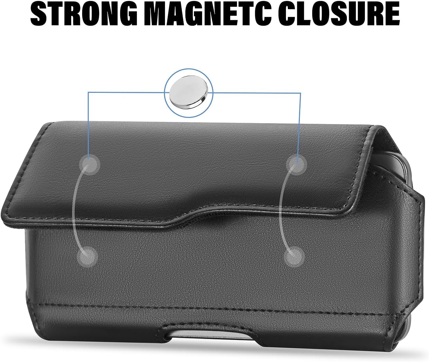 Holster Case for iPhone 15/15, 14/14, 13/13, 12/12, XR, Samsung Galaxy S24/S23/S22/S21, Phone Pouch Holder with Belt Clip and Flip Cover (Fits Otterbox Commuter Case) - Black