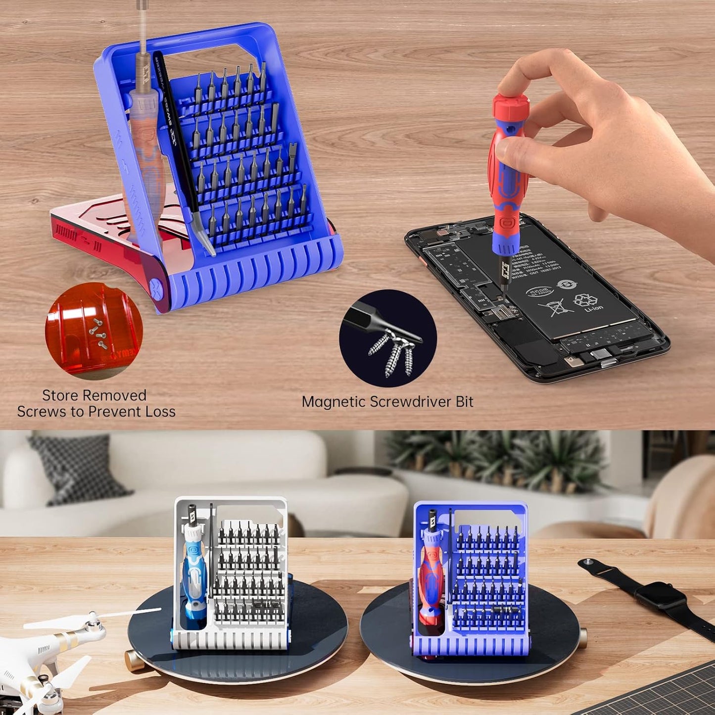 JAKEMY Precision Screwdriver Set, 33 in 1 Screwdriver Set Magnetic Driver Kit Laptop Repair Kit with Torx Screwdriver Bit Set Extension Shaft Tweezers for Electronics PS5, Watch, Jewelry, Glasses, Toy