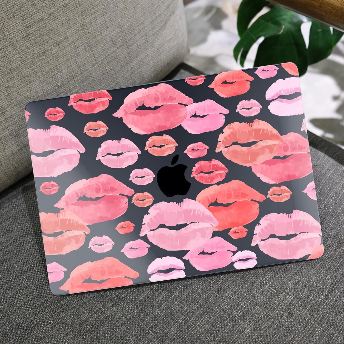 MEEgoodo Case for M4/M3/M2 MacBook Air 13.6 inch Case 2025 2024 2022, Fit Model A3240/A3113/A2681, Laptop Hard Shell with Keyboard Cover Compatible with MacBook Air 13 inch, Red & Pink Lips