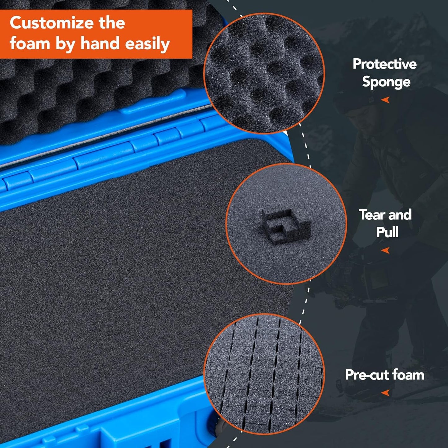 Lykus HC-3310 Waterproof Hard Case with Customizable Foam Insert, Interior Size 12.99x8.27x5.31 in, Suitable for pistol,camera,lens,drone,mic,flashlight,telescope,action cam,electronics,tools,and more