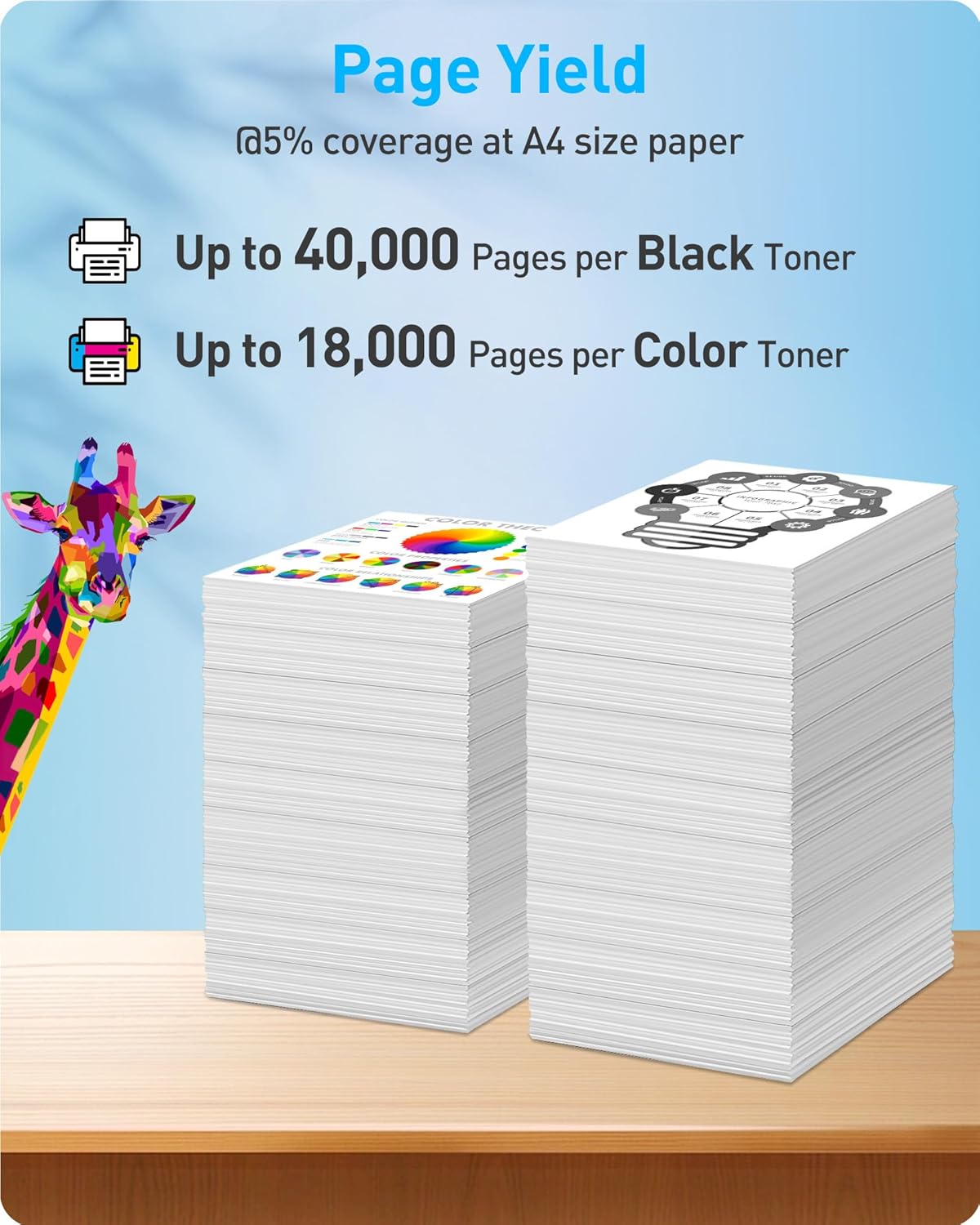 MasaiMara MX51NT MX-51NT Compatible High Yeild Toner Cartridge for Shap MX-51NTBA MX-51NTCA MX-51NTMA MX-51NTYA MX-4110N MX-4111N MX-4140N MX-4141N MX-5110N MX-5111N MX-5140N MX-5141N Printer