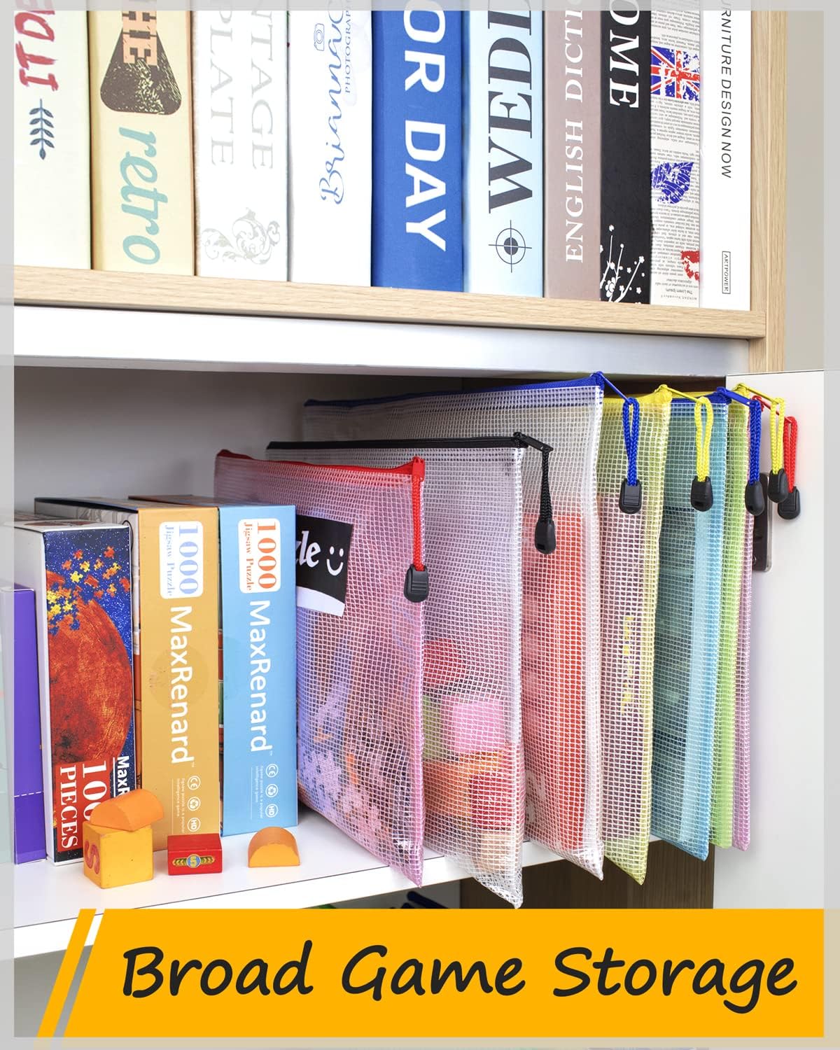 SUNEE Mesh Zipper Pouch 7x11 in (10 Colors, 30 Packs), Mesh Bags with Zipper for School Office Supplies, Puzzles & Games, Travel Accessories, Waterproof Zipper Pouches for Organizing