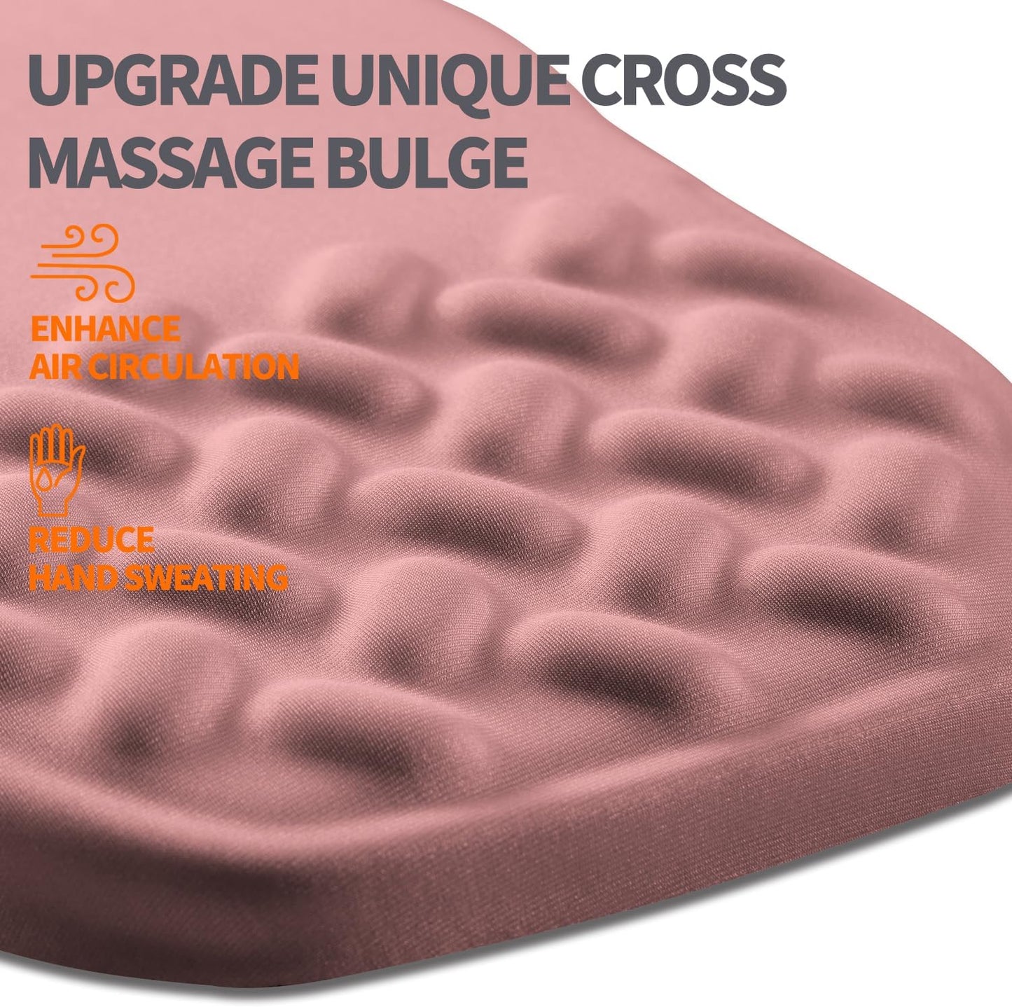 Ergonomic Slope Mouse Pad Wrist Support, Wrist Rest Mousepad for Carpal Tunnel Pain Relief with Massage Bulge and Slow Rebound Memory Foam (12x8 inch, Pink)