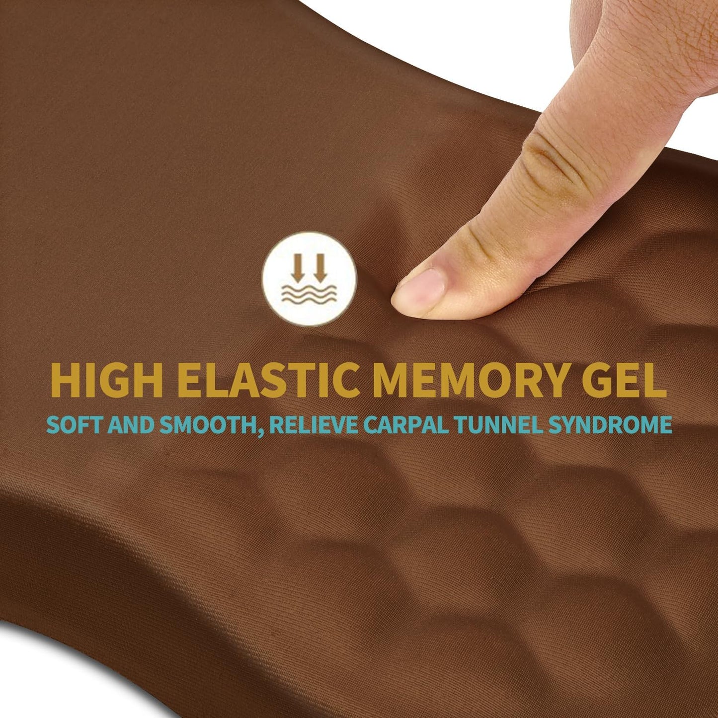 Hokafenle Ergonomic Mouse Pad Wrist Support with Massage Design, Wrist Rest Pain Relief Mousepad with Memory Foam&Non-Slip PU Base, Mouse Pads for Wireless Mouse & Desk (12x8 inch,Brown)