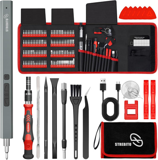 STREBITO Electric Screwdriver, 144-in-1 Precision Screwdriver Set, 120 Magnetic Bits, Organized Storage and Portability, Small Tool Kit for Electronics, PC, Computer and Laptop, Gifts for Men