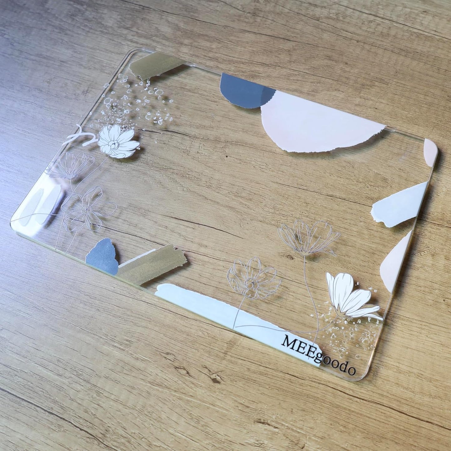 MEEgoodo Case for MacBook Air M4/M3/M2 13.6 inch 2025 2024 2022, Fit Model A3240 A3113 A2681, Compatible with MacBook Air 13 inch, Laptop Hard Shell Case with Keyboard Cover, Golden Watercolor Floral