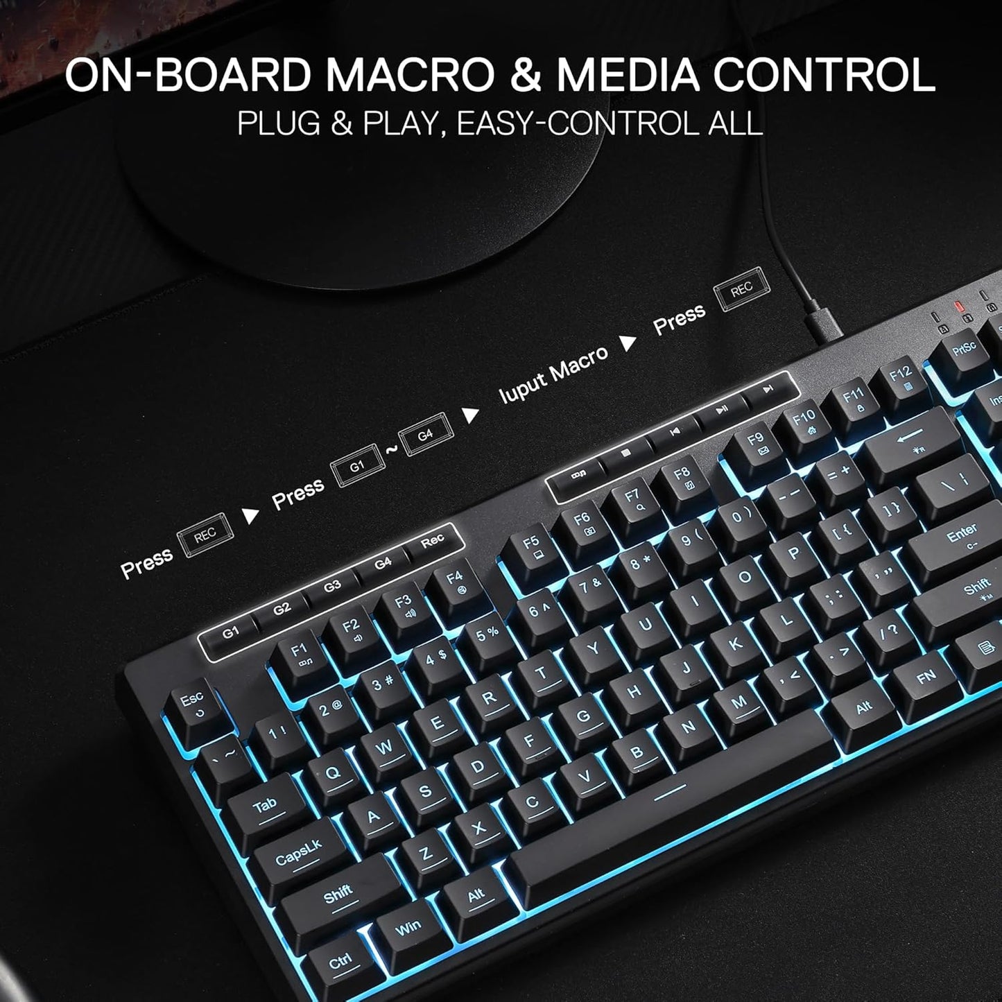 Redragon K516 Shiva TKL Wired RGB Membrane Gaming Keyboard, 87 Keys Mechanical-Feel Keyboard w/Smooth Linear Switch, On-Board Macro & Dedicated Multimedia Keys, 16.8M RGB Backlit, Software Supported