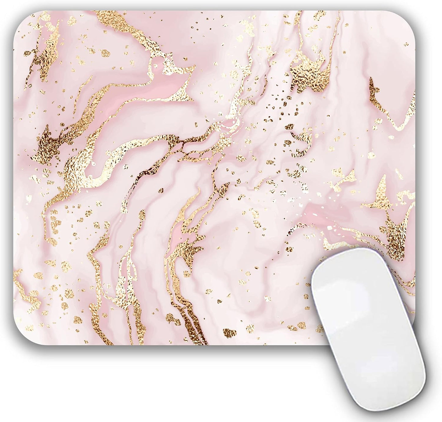 Mouse Pad, Gaming Mouse Pad, Non-Slip Rubber Base Mouse Mat with Designs for Laptop, Computer & Office, 9.5 x 7.9 x 0.12 inches (Marble 1)