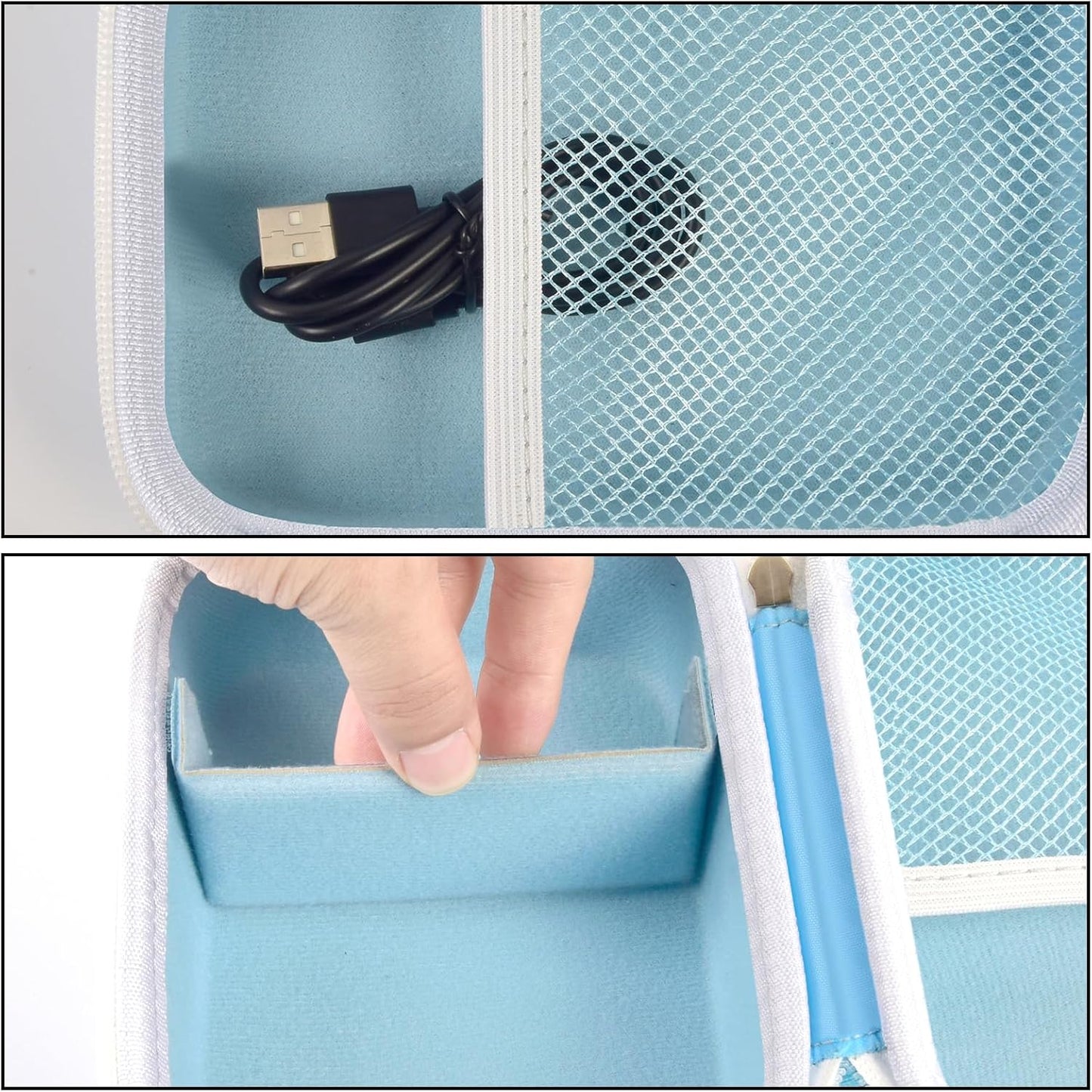 Case Compatible with Phomemo M110 Label Maker - Portable Mini Bluetooth Thermal Label Maker Carrying Storage Bag for Printer Labels, USB Cable and Accessories Black (Box Only)-Blue