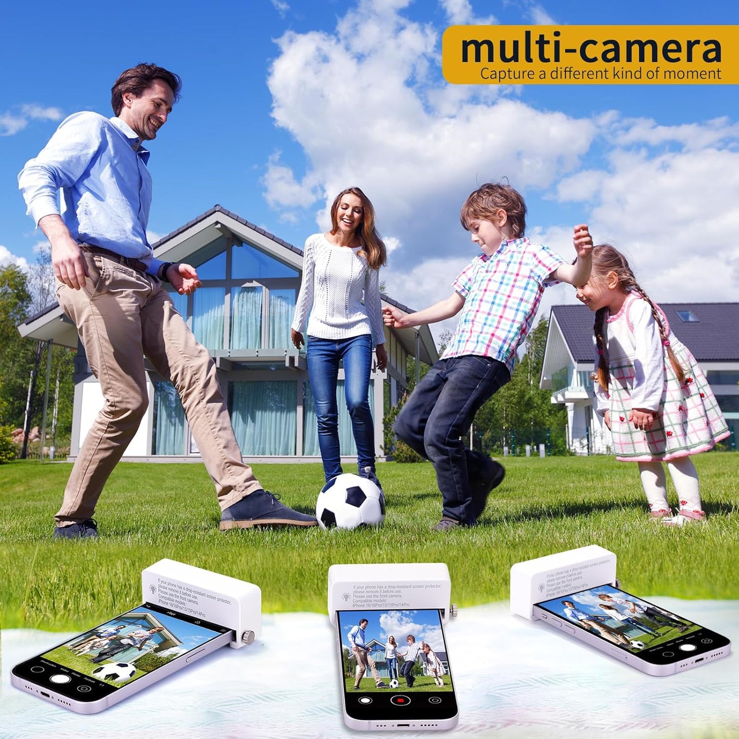 YZS Phone Camera Lens/Camera Mirror Adapter for iPhone 14 Pro/15/15 Pro/16/16 Pro ONLY - Overhead Shot & Unique POV Accessory for Content Creators, Tabletop Recording, Pet Videos & DIY Tutorials