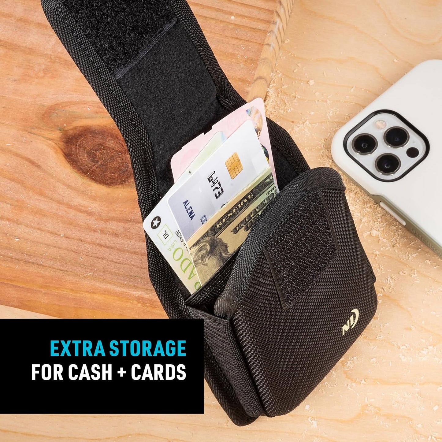 Nite Ize Clip Case Hardshell Universal Rugged Holster - Protective Phone Holder with Belt Clip - Holster for Men's & Women's Belts - Utility Belt Phone Pouch - X-Large, Black