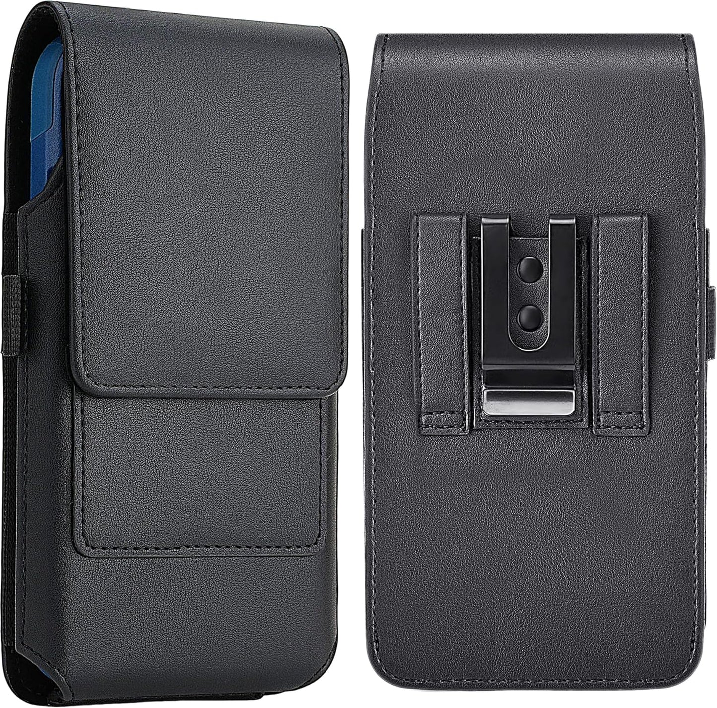 Mopaclle Vertical Cell Phone Holster with Belt Clip and Loop,Rugged Phone Belt Holder Compatible with iPhone 17 Pro iPhone 16, 15, 14 Pro, Galaxy S25, S24, S23 – Fits with Case On