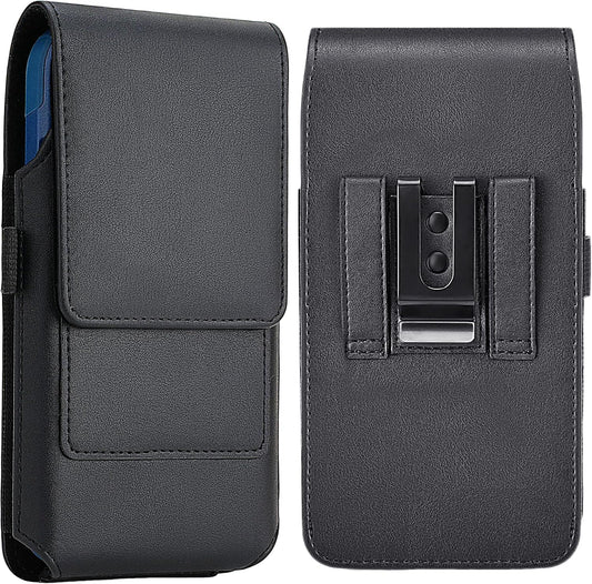 Mopaclle Vertical Cell Phone Holster with Belt Clip and Loop,Rugged Phone Belt Holder Compatible with iPhone 17 Pro iPhone 16, 15, 14 Pro, Galaxy S25, S24, S23 – Fits with Case On