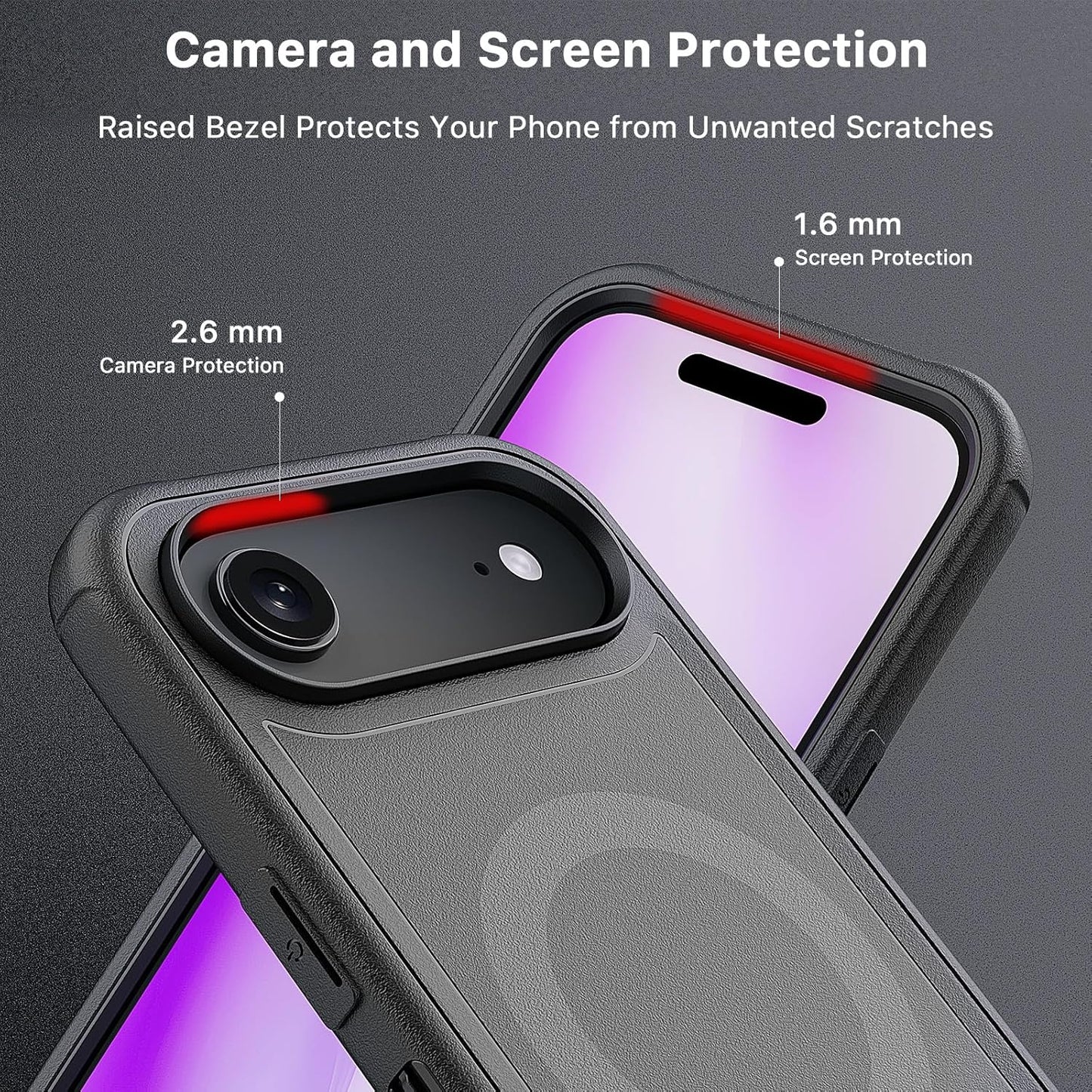 M MYBAT PRO for iPhone Air Case with Belt Clip Holster, [Compatible with Magsafe] w/Screen Protector, Anti-Drop, Shockproof, w 360°Rotating Kickstand,Heavy Duty Protection (Black)