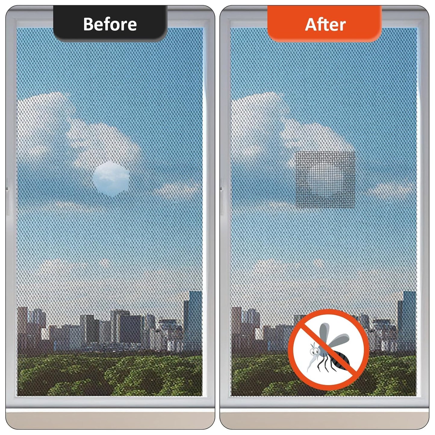 Black Screen Repair Tape, 4" X 180" (15FT) Window Screen Door Repair Kit, Strong Adhesive Fiberglass Patch Tape Mesh