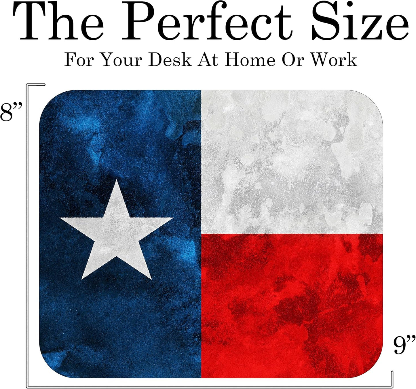 Texas State Flag Mouse Pad Mat Mousepad for Desk Computer Laptop PC Gaming Home or Office Gift for Texan TX (Rustic MP58)