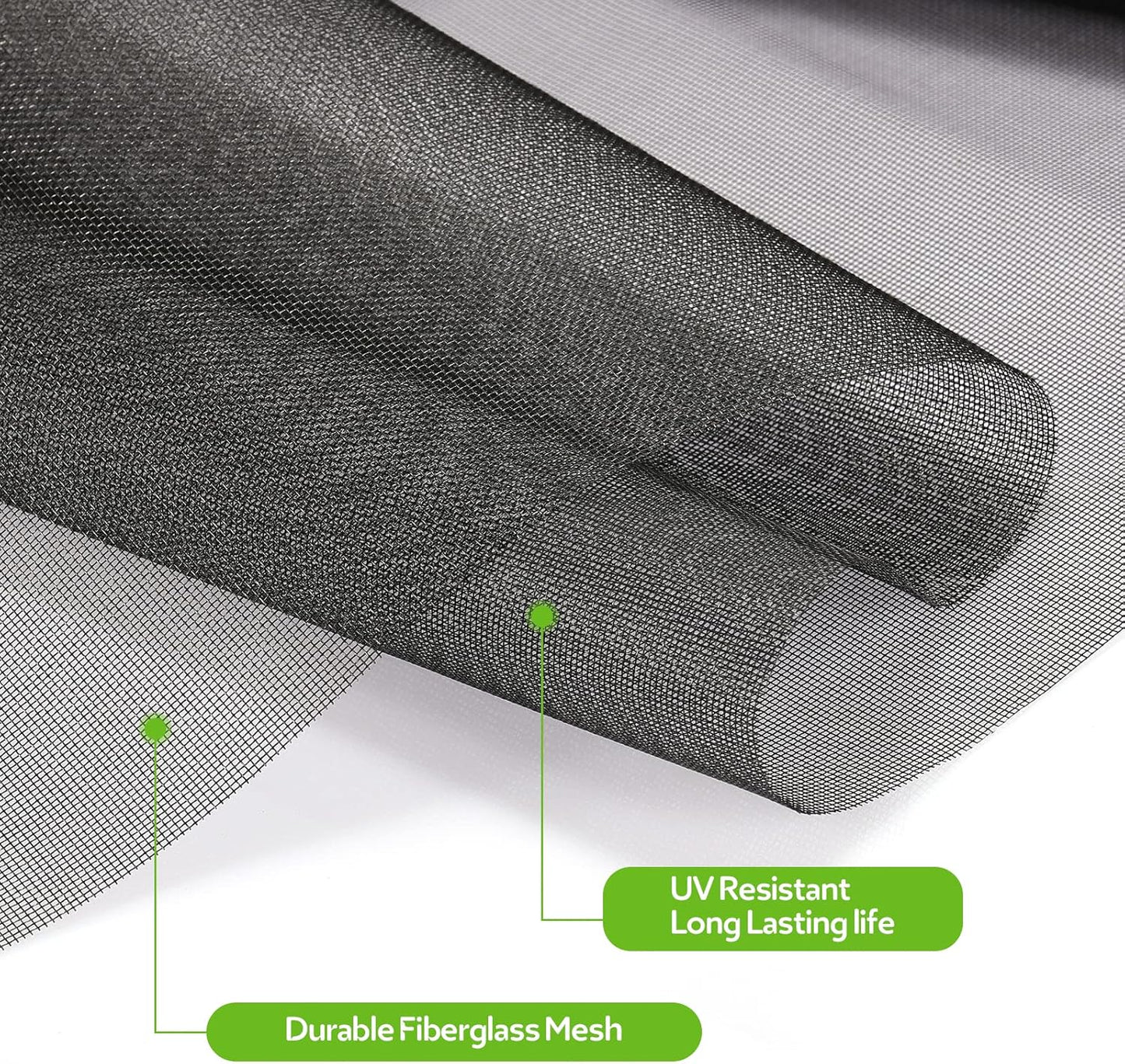 FLYZZZ Windows Screen Door Repair Kit Fiberglass Mesh 48''x118''(0.138"Spline) Black Window Screen Repair Kit Replacement Mesh Tool for Patio Screen Sliding Door Screen