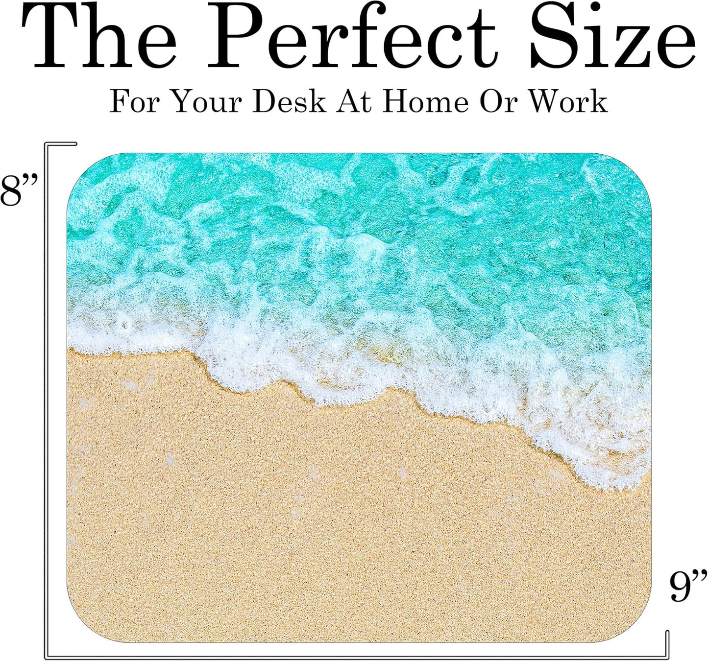 Coastal Shoreline Waves Sandy Beach Theme Mouse Pad Mat Mousepad for Desk Computer Laptop PC Gaming Home or Office Gift (Sand MP36)