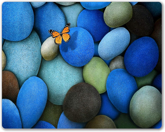 Pebbles and Butterfly Mouse pad Personalized Computer Mouse Pads Office Decoration Accessories Gift Non-Slip Rubber Mousepad for Laptop