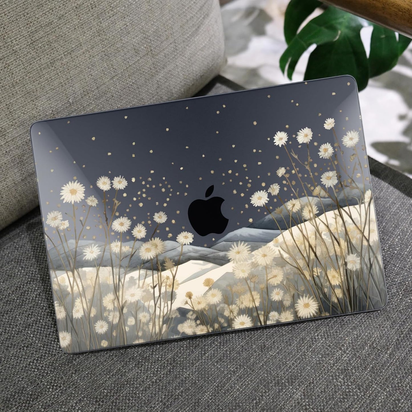 MEEgoodo Case for M4/M3/M2 MacBook Air 13.6 inch Case 2025 2024 2022, Fit Model A3240/A3113/A2681, Laptop Hard Shell with Keyboard Cover Compatible with MacBook Air 13 inch, Starry Wildflowers