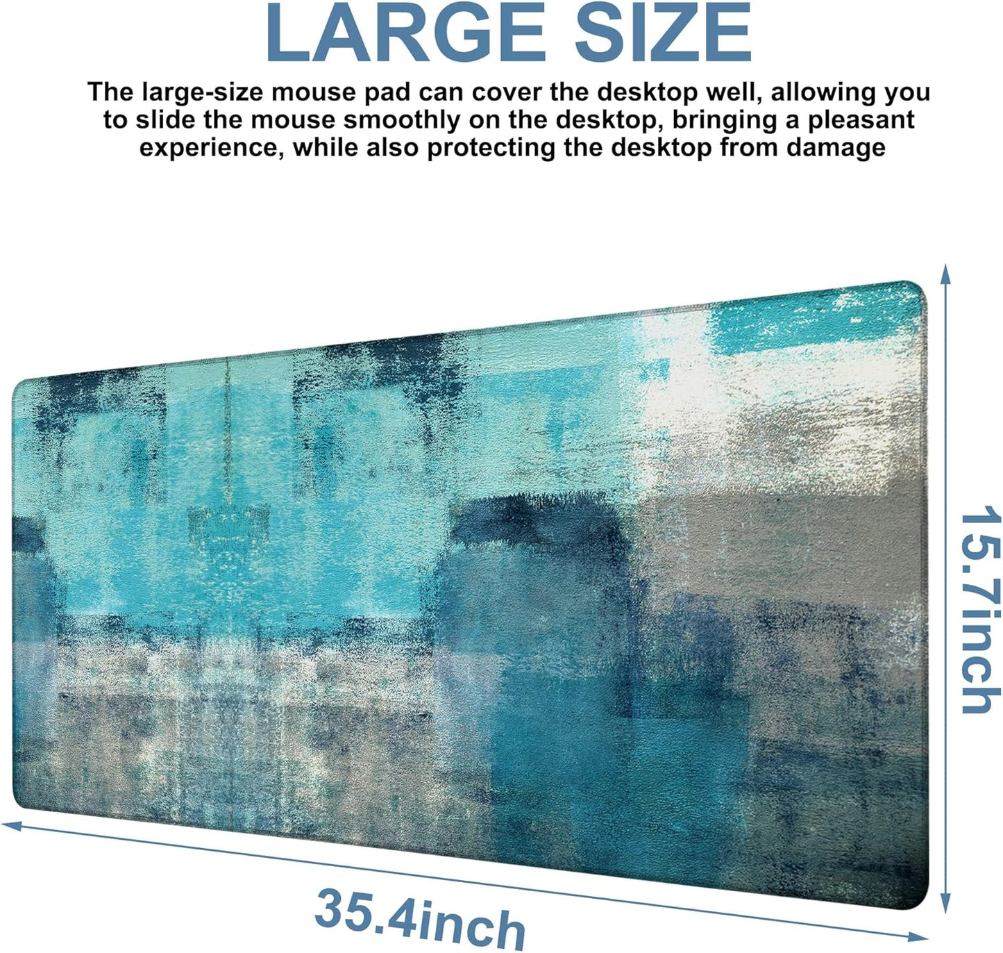 Large Mouse Pad Creative Mosaic Gaming Desk Pad Computer Keyboard Non-Slip Waterproof Mouse Mat with Rubber Base and Stitched Edges Entertainment Office Writing Desk Mat 35.4 x 15.7 Inches